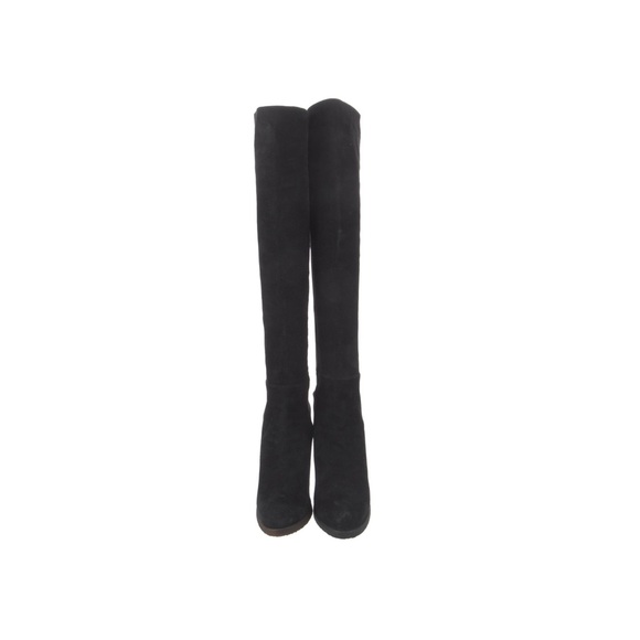Stuart Weitzman Demiswoon Black Suede Over the Knee Boots 6 - Picture 2 of 5